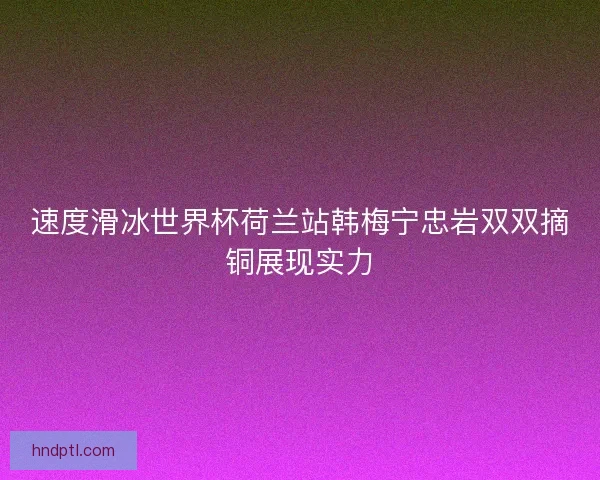 速度滑冰世界杯荷兰站韩梅宁忠岩双双摘铜展现实力