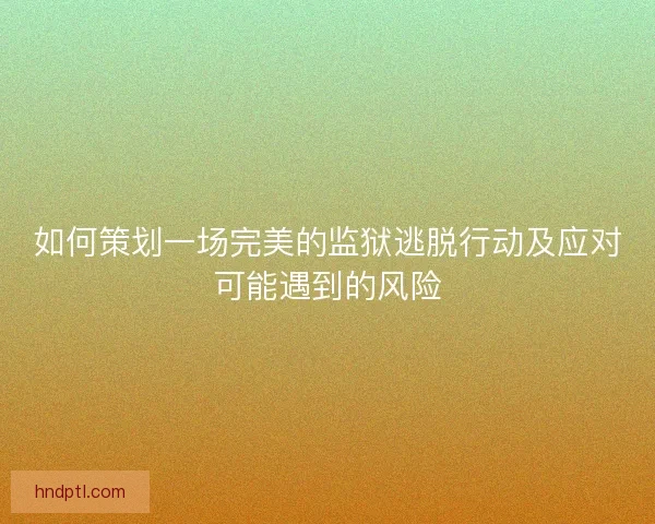 如何策划一场完美的监狱逃脱行动及应对可能遇到的风险 如何策划一场完美的监狱逃脱行动及应对可能遇到的风险